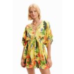 Desigual Kadın Standart Kadın Dokuma Elbise Mayo, Sarı, M