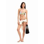 Desigual Mavi Çiçek Desenli Kadın Bikini Takımı, Straplez Üst, XS