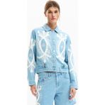 Desigual Mavi Kadın Nakışlı Denim Ceket 26SWED04