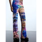 Desigual Mavi Kadın Standart Fit Desenli Plaj Pantolonu 26SWPK08