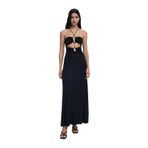 Desigual Straplez Siyah Uzun Elbise, S, 25SWVK55, Black, Kadın