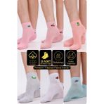 Desing Socks Premium Pamuklu Yumuşak ve Kokulu 12\'li Meyve Desenli Bilek Kadın Çorap Seti - Nefes Alan Yapı - Standart - Çok Renkli