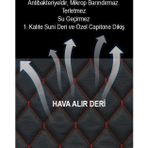 Desingonb Mg F Kumaş İle Uyumlu 2Li Deri Kaplama Koltuk Minderi Siyah Kırmızı
