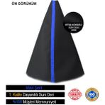 Desingonb Nissan Pathfinder Siyah Deri Özel Tasarım Mavi Şerit Spor Dikiş Vites Körüğü
