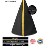 Desingonb Renault Grand Scenic Siyah Deri Özel Tasarım Sarı Şerit Spor Dikiş Vites Körüğü