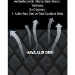 Desingonb Tata Indigo İle Uyumlu 2Li Koltuk Minderi Terletmez Siyah Deri Siyah Dikiş