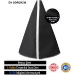 Desingonb Toyota Verso Siyah Deri Özel Tasarım Beyaz Şerit Spor Dikiş Vites Körüğü