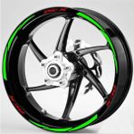 Desingonb Yeni Motorsiklet Jant Şeridi Yeşil Reflektifli Pcx Kırmızı Yazılı Sağ-Sol/ön-Arka - 22*6 - Renkli