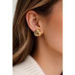 Desingshop Gold Renkli Sarmal Desenli Yeni Tasarım Küpe