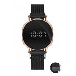 Desingshop Mıknatıslı Hasır Kordon Dijital Dokunmatik Unisex Kol Saati Dsg123x2