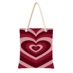Desio Çanta Kalpli Kırmızı Pembe Tote Bag Omuz Çantası