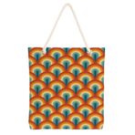 Desio Tote Çanta Kumaş Çanta Plaj Çantası Büyük Kadın Omuz Çantası Estetik Baskılı Kumaş Çanta Hediyesi Kadına Özel Jüt Görünümlü Alışveriş Üniversite İş Okul XL Boy Retro Renkli Geometrik Desen