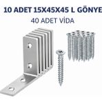 DESIPHON 10 Adet 15X45X45MM Metal L Köşe Bağlantı Gönyesi | Mobilya Dolap Sabitleme Bağlantı Aparatı