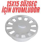 Desiphon 15X15 Süzgeç Için Yuvarlak -Oval -Daire Gider Kapağı , Yer Süzgeci, Izgarası Gider Kapağı - Beyaz