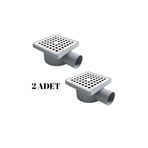 DESIPHON 2ADET 10*10 YANDAN ÇIKIŞ ÇAP 50 KARE KROM YER SİFONU SU GİDERİ BALKON GİDERİ BANYO GİDERİ