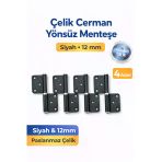 Desıphon 4 Adet Çelik Cerman Yönsüz Siyah Kapı Menteşesi 12 Mm