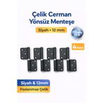 Desıphon 4 Adet Çelik Cerman Yönsüz Siyah Kapı Menteşesi 12 Mm