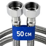 Desiphon 50 cm Paslanmaz Çelik Örgülü Flex Hortum, 3/8" x 3/8" Bağlantı, Korozyona Dayanıklı