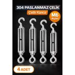 Desıphon Çelik Gerdirme (Turnbuckle) Yüksek Dirençli – Kanca & Mapalı Uçlu Gerdirme Aparatı 4 Adet