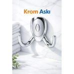 Desıphon Krom Askı Çiftli Metal Vestiyer Askısı Duvar Askılığı Elbise Mont Çanta Askısı Parlak Krom