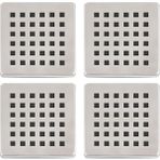 Desiphon Paslanmaz Çelik Kare Delikli Banyo Yer Süzgeç Izgarası Üst Kapak 10 x 10 Süzgeç Uyumlu - 4 Adet