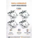 Desıphon Sürgülü Dolap Kapak Mekanizması Tekerleği 80 Kg Kapasiteli Gardırop Vestiyer Sürme Kapı Makara