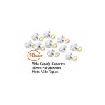 Desıphon Vida Kapağı Kapatıcı 15 Mm 10 Adet - Parlak Krom Vida Tapası