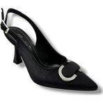 Desire Shose Desire 452-26 Çizgili Saten Taşlı Tokalı İnce Topuk Kadın Stiletto 8,5cm