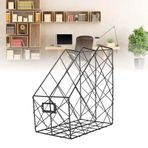 Desk Dergisi Sahibi, Basit Geometri Metal Uzay Tasarrufu Masa Dergisi Dosya organizatörü, Metal Dosya sıralayıcı Dergisi Belge rafı Belge klasörü Için (2 bölme siyah)