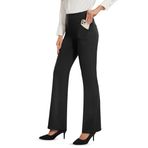 Desol Kadın Bootcut Flare Yoga Pantolonu, Uzun Paça Pantolon, 4 Cepli, Spor Pantolonu, Yüksek Bel Streç Günlük Eşofman Altı, İş Pantolonu, Siyah, XL