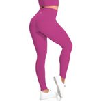 Desol Kadın Yoga Pantolonu 3 Cepli, Yüksek Bel Spor Taytı, Uzun Yoga Pantolonu, Opak, Yogatights Fitness Pantolonu, A-trübes Lila-inner Tasche, XXL