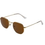 Despada Ds 2249 C 4 Geometrik Unisex Güneş Gözlüğü - Altın - Kahverengi