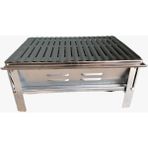Despina Home Katlanabilir Krom Izgaralı Galvaniz Mangal Çantalı 0.60Mm Kalın
