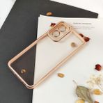 DESSEN OPPO A78 5G / OPPO A58 5G için Silikon Kılıf, Şeffaf Tampon Koruyucu Kapak, Ultra Hafif Ultra İnce Lüks Kaplama Yumuşak TPU Kabuk Lens Filmli. Pembe