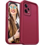 DESSEN Xiaomi Redmi Note 12 Pro 5G için Kılıf - Esnek Silikon Kapak Kamera Koruması Darbeye Dayanıklı Telefon Kılıfı Yumuşak Hafif TPU Tampon Kabuk, Şarap Kırmızısı