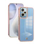 DESSEN Xiaomi Redmi Note 12 PRO+ Plus 5G için Silikon Kılıf, Şeffaf Tampon Koruyucu Kapak, Ultra Hafif Ultra İnce Lüks Kaplama Yumuşak TPU Kabuk Lens Filmli. Pembe