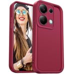 DESSEN Xiaomi Redmi Note 13 Pro 4G / Poco M6 Pro 4G için Kılıf - Esnek Silikon Kapak Kamera Koruması Darbeye Dayanıklı Telefon Kılıfı Yumuşak Hafif TPU Tampon Kabuk, Şarap Kırmızısı