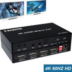 Deste Elektronik HDMI Matrix 2x2 Matrix Anahtarı 2 In 2 Out Switcher 4K 60Hz 2x2 HDMI Matrix 4K 60Hz Değiştirici 2 In 2 Out Optik & R/l Ses Çıkışı