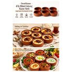 DestiHome 6'lı Mini Oval Sütlaç Güveç Seti Fırın Kase Güveç Kabı Sufle Kabı Sütlaçlık Sosluk ve Mezelik Kase