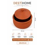 DestiHome Doğal Topraktan El Yapımı Fırınlanmış Tencere Güveç Orta Boy( 24x19cm)(5 ile 6 Kişilik)