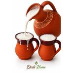 DestiHome El Yapımı Terleyen Su Ve Ayran Testisi 2'Li Bardak (Testi 2,5lt)