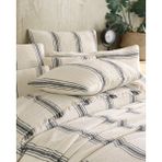 Destiny Hometex Bej Bohem Desenli Naturel 4 Katlı Multi Muslin %100 Pamuk Çift Kişillik Yatak Örtüsü - Bej Çizgili - 230 x 240 cm
