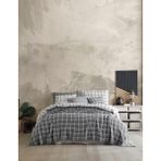 Destiny Hometex Gri Kare Desenli Naturel 4 Katlı Multi Muslin %100 Pamuk Yatak Örtüsü - 240 x 250 cm
