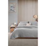 destinyhometex Açık Gri Çift Kişilik 240x250cm Pike/Yatak Örtüsü/2 Adet 50x70cm Yastık 4 Katlı Muslin %100 Pamuk