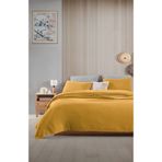 destinyhometex Hardal 4 Katlı Muslin %100 Pamuk Çift Kişilik Saçaksız Yatak Örtüsü/Pike 200 X 240cm