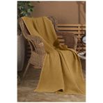 destinyhometex Karamel Renk Waffle Desen Saçaksız Koltuk Örtüsü/tv Battaniyesi 140x200cm
