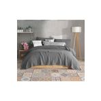 destinyhometex Koyu Gri Çift Kişilik 240x250cm Pike/Yatak Örtüsü/2 Adet 50x70cm Yastık 4 Katlı Muslin %100 Pamuk