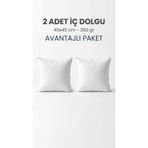 Destiva Home 2’li Premium Boncuk Silikon Kırlent İçYastık 45x45 cm 350 gr Dolgun Çökme Yapmaz Vakumlu Yıkanabilir