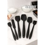 Destpak 6 Adet Spatula Seti - Kaliteli Çelik Silikon - Pastacı Spatula Seti - Isıya Dayanıklı Yapışmaz