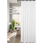 Destpak Banyo Perdesi - Su Geçirmez - Duş Duşakabin Perde - 12 Kancalı - 180x180 Cm - Kendinden Delikli Kolay Takılan Kanca